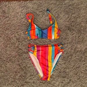 Xhilaration High-Waisted Multicolored Bikini.